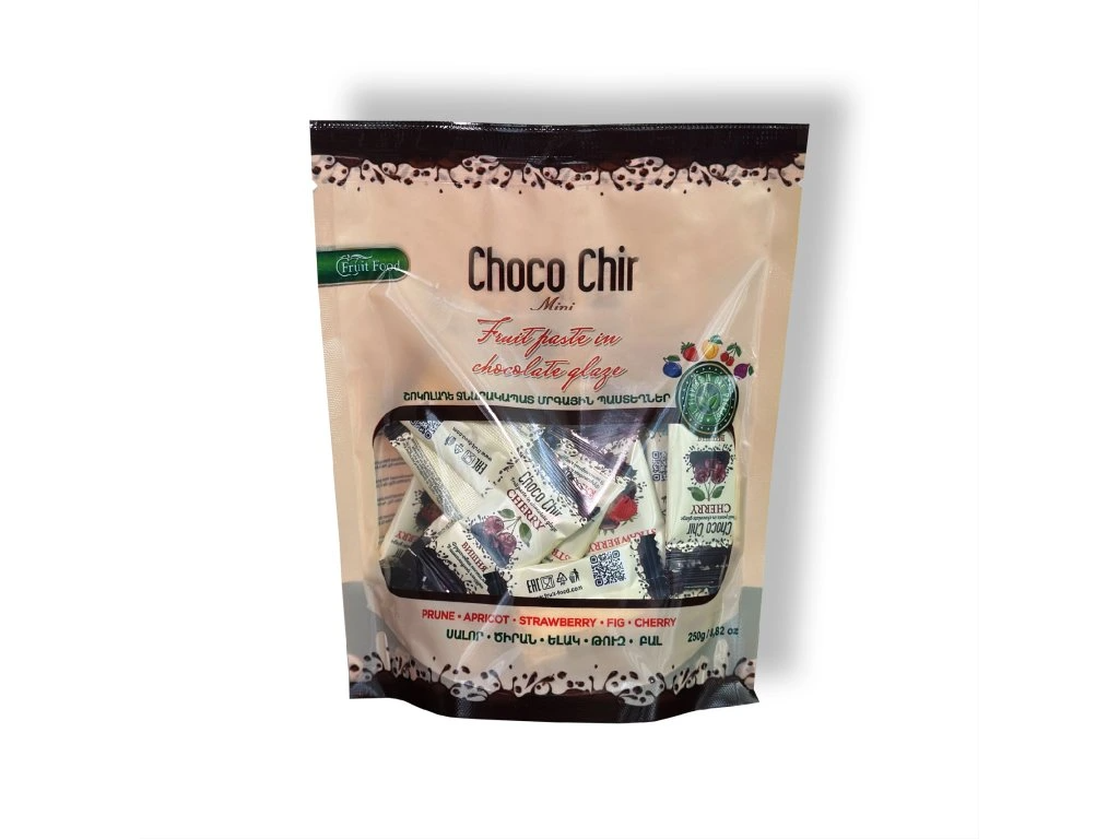 Přírodní ovocné pastilky v čokoládové glazuře 250g