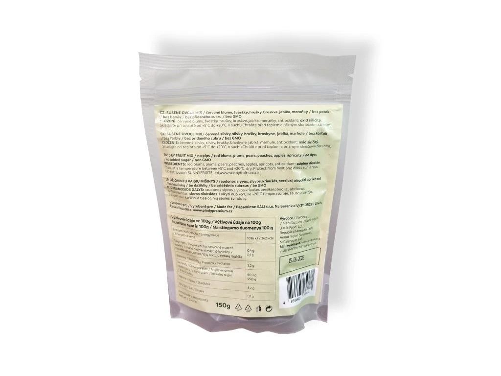 Směs sušeného ovoce premium - celé plody 150g